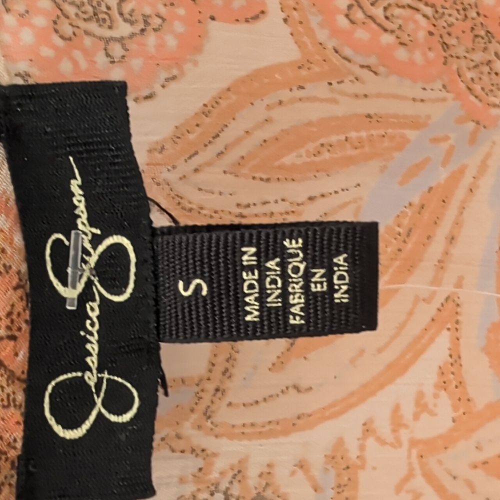 Jessica Simpson Peach and Brown Sheer Blakely Kimono - Picture 2 of 6